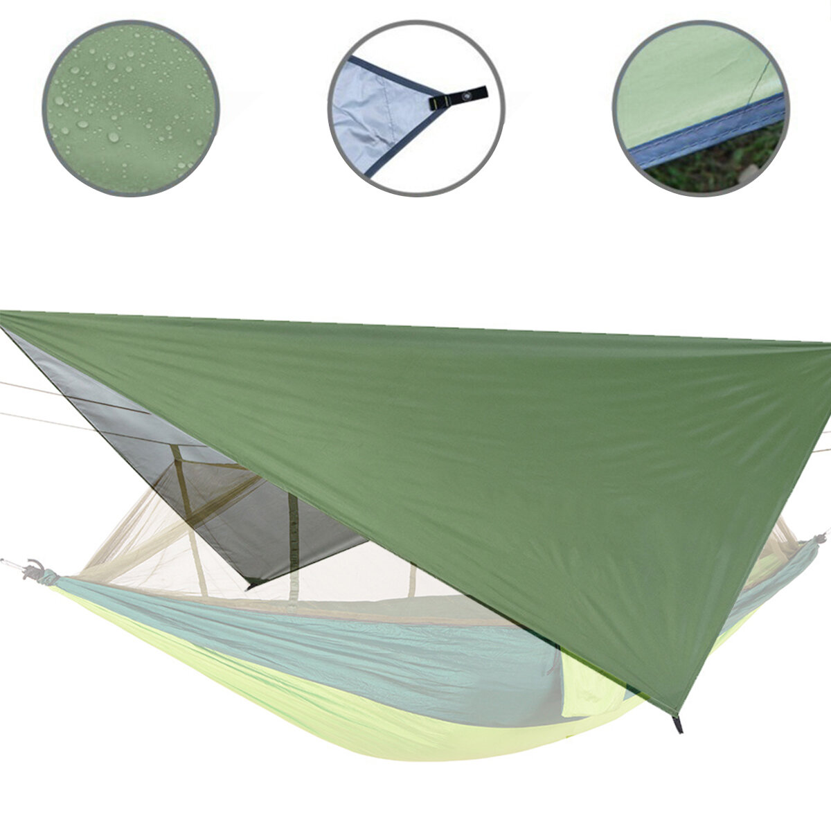 IPRee® Toldo impermeable para exteriores de patio de 122x122 pulgadas, carpa para acampar y picnic, cubierta multifuncional para sombra solar