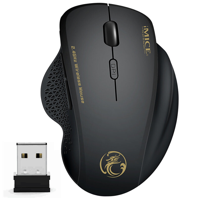 

IMICE 2.4Ghz Wireless Mouse Ergonomic Computer Mouse PC Optical Mause with USB Receiver 6 buttons Wireless Mice 1600 DPI