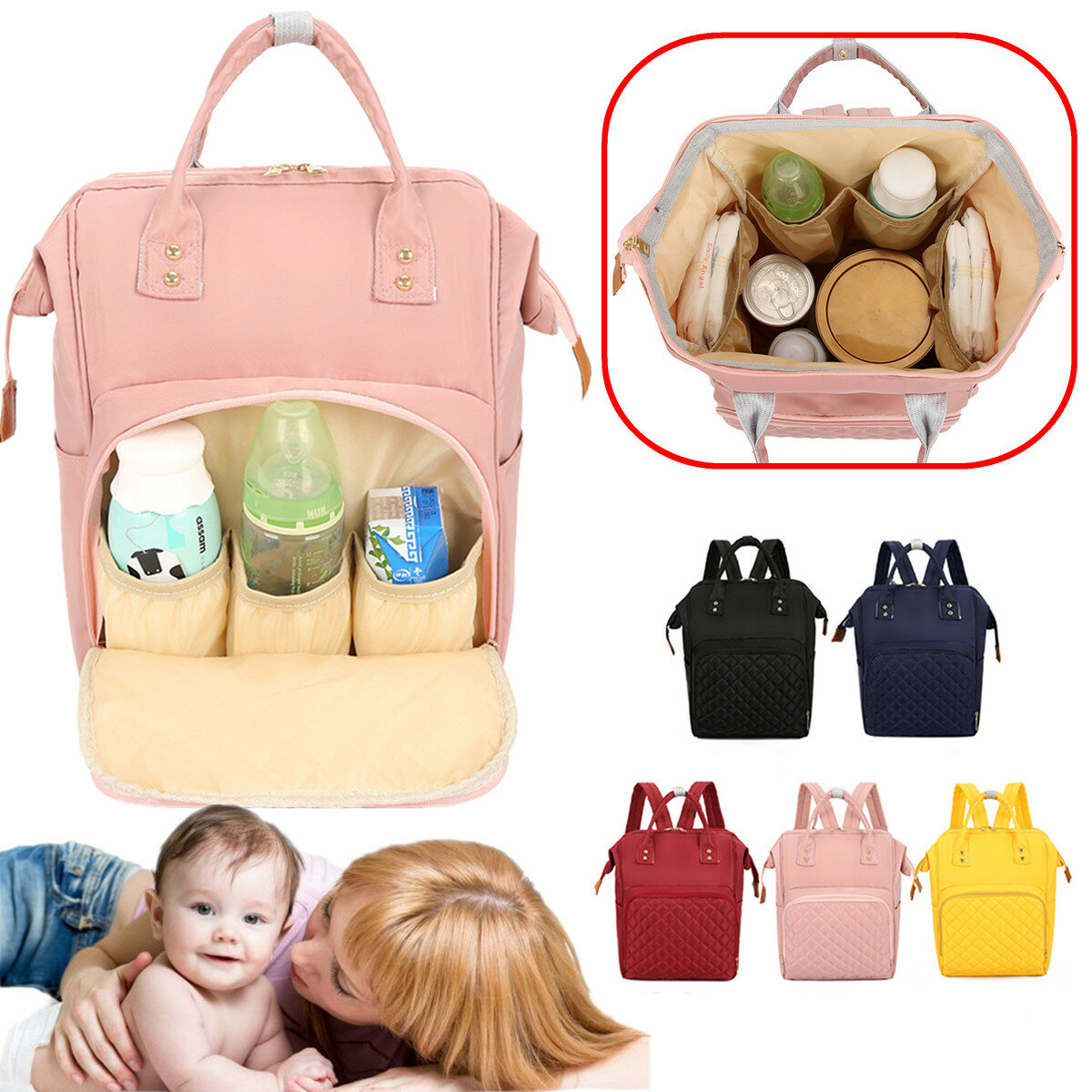 Wasserdichte Mumienrucksack Outdoor Windel Wickeltasche Travel Baby Nursing Bag Handtasche