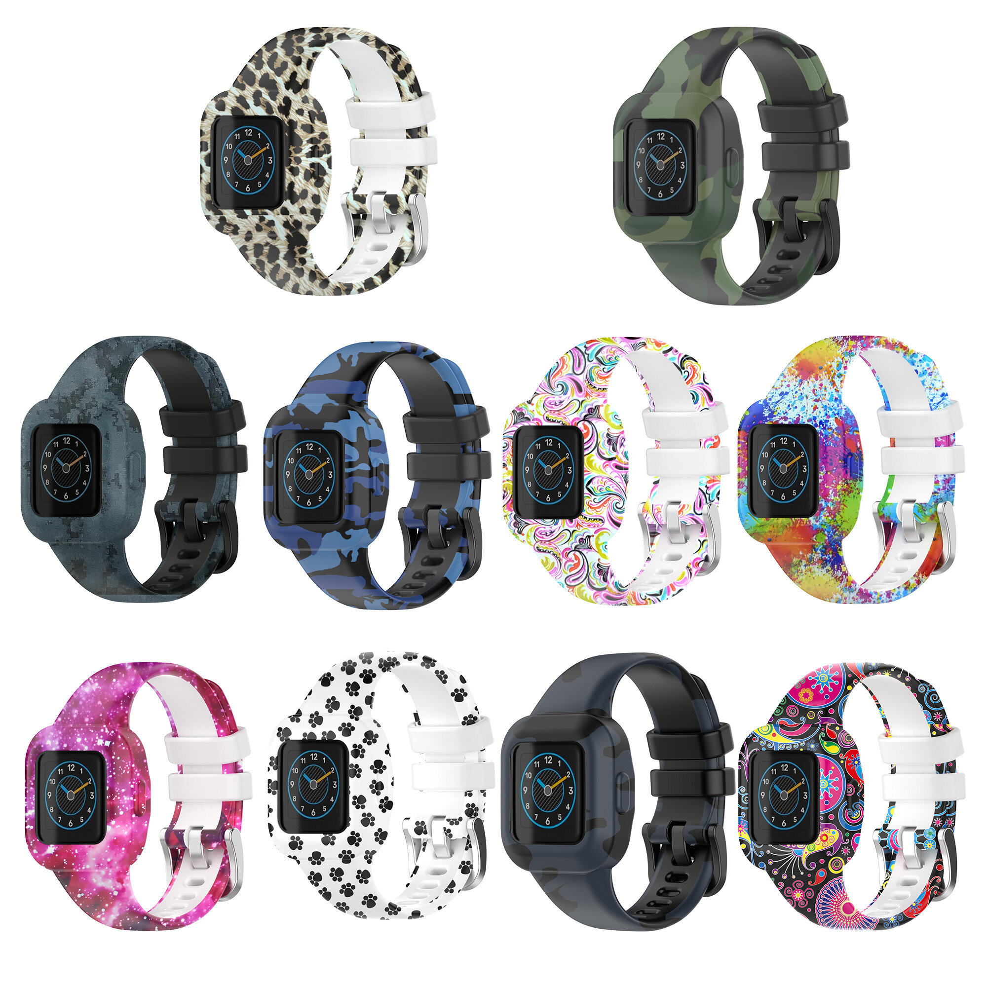 Bakeey Colorful Half-pack siliconen vervangende band voor kinderen Slimme horlogeband voor Garmin Fi