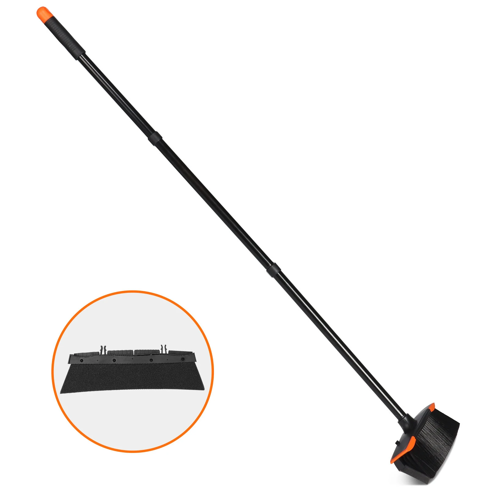 Dual-action angle telescopic broom 2-in-1 no flying dust broom movable washable broom