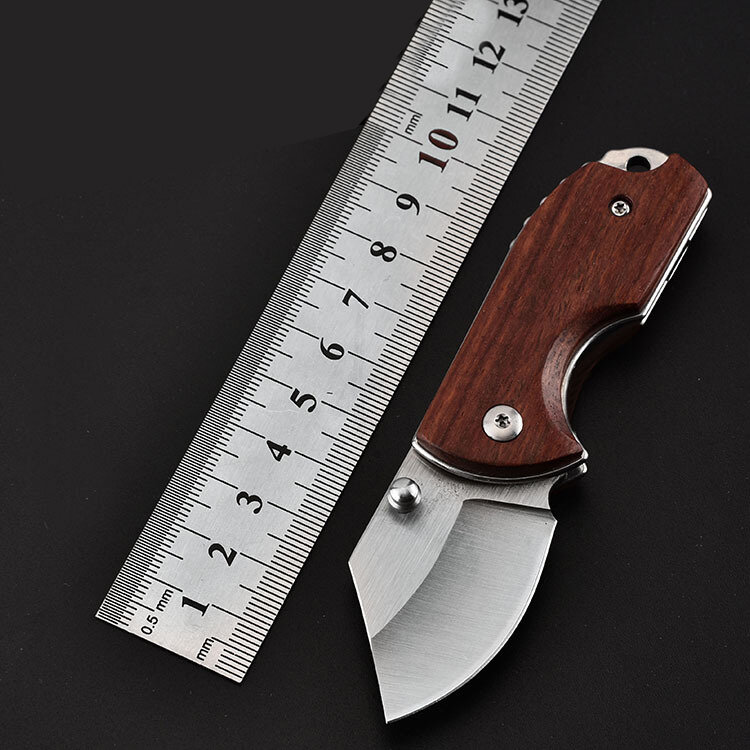 120mm Mini EDC Folding Knife D2 Steel Blade Rosewood Handle Cutter Outdoor Camping Survival Tactical Knive Gift For Men