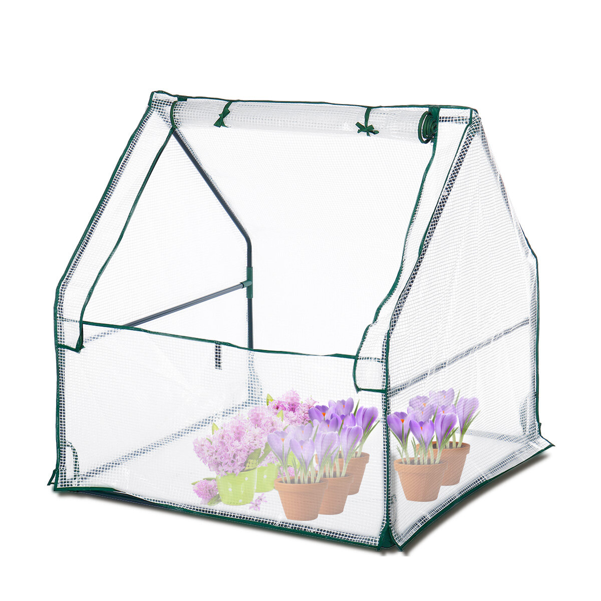 

90x90x92cm Greenhouse Flower Garden Shed Plants Green House Outdoor Camping with Frame and PVC Cover