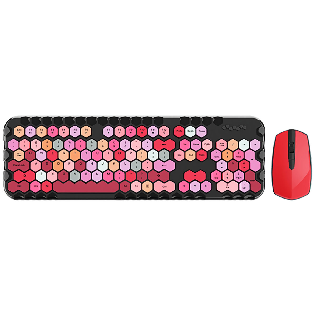 Mofii Honey Plus 2.4G Wireless Keyboard & Mouse Set 104 Keys Honeycomb Keycaps Keyboard Office Mouse