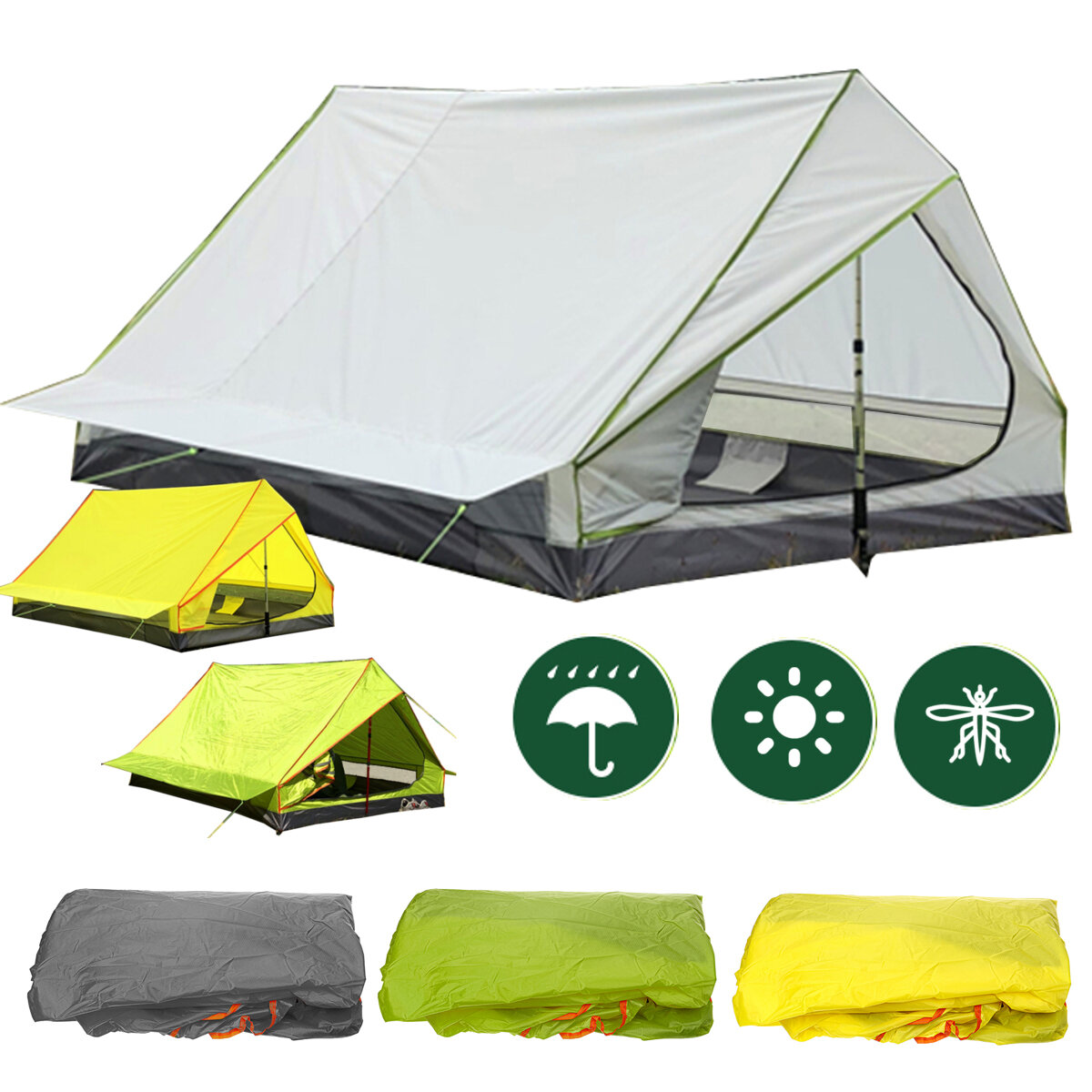 Ultraleichte Rucksack-Zeltstange für den Außenbereich Weniger tragbar A-förmig Wasserdicht & Sonnenschutzzelt Campingzubehör