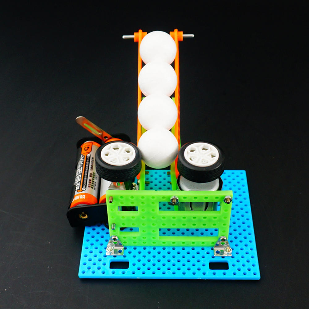 DIY elektrische bal schieten machine Robot speelgoed gemonteerd speelgoed voor kinderen