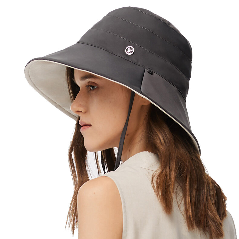 BENEUNDER UPF50 + Odporny na promieniowanie UV dorywczo jednolity kolor dwustronna czapka z daszkiem Summer Lady Fisherman Hat Outdoor Sun Caps
