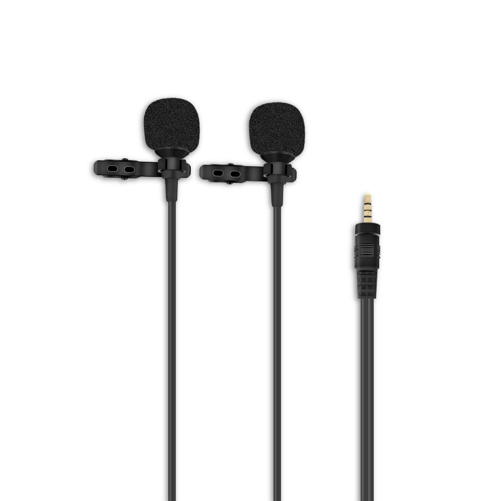 Double Head Live Interview Microphone With 3.5mm Plug 1.5m Cable For DJI OSMO Pocket Gimbal Android iOS Smartphone