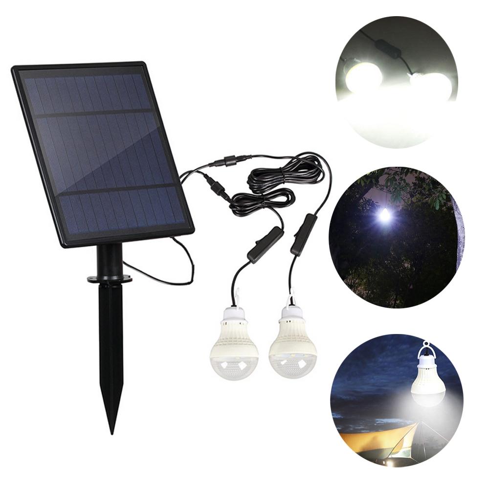 Zonnepaneel 2 stks LED Lamp Kit Waterdichte Licht Sensor Outdoor Camping Tent Vissen Noodverlichting