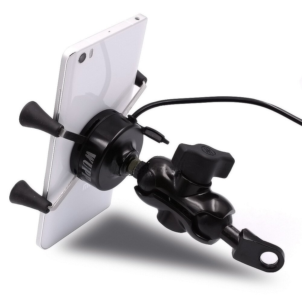 3.5-6 inch Phone GPS Holder USB Charger Motorcycle Scooter WUPP 3 Colors