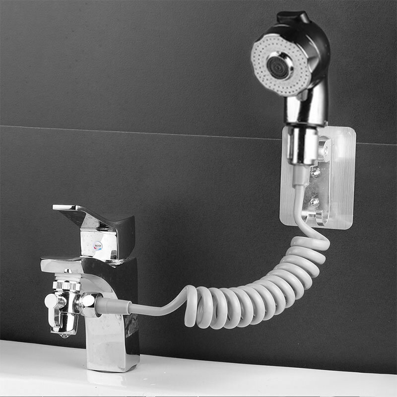 

6Pcs Basin Water Tap External Shower Bathroom Bathtub Shower Hand Held Spray Mixer Spout Faucet Tap Set Wall Mounted