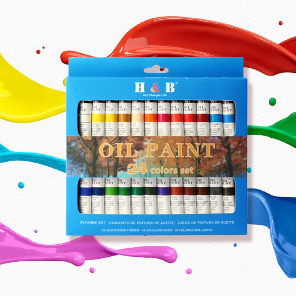 H&B HB-OP24B Professional 24-Color 12ML Propylene Pigment Hand-Painted Set DIY Watercolor Paint Set for Art Painter  - buy with discount