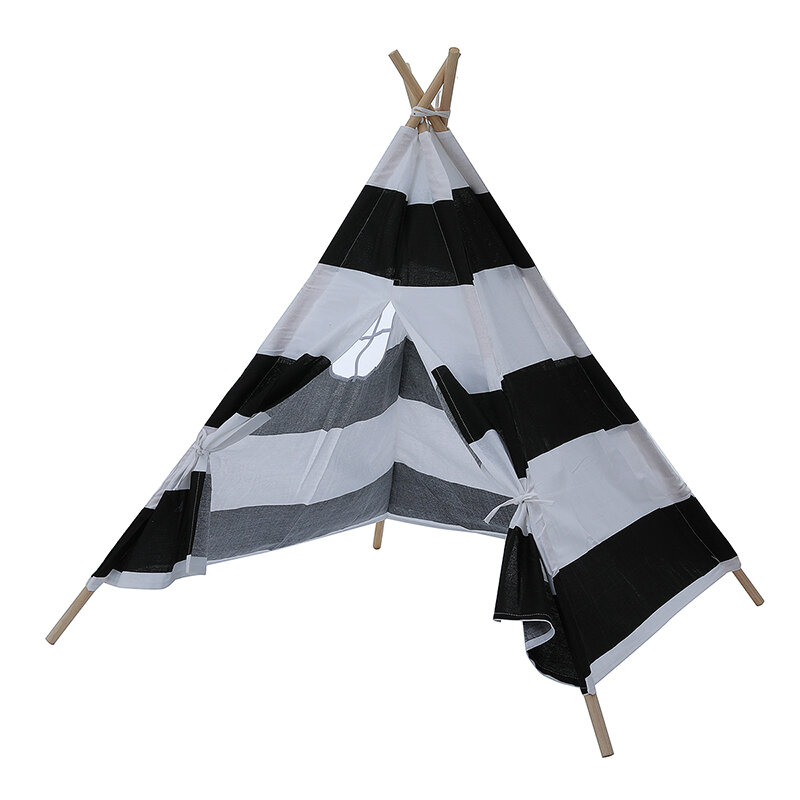 

1.35M Large Teepee Tent Kids Cotton Canvas Pretend Play House Boy Girls Christmas Gift