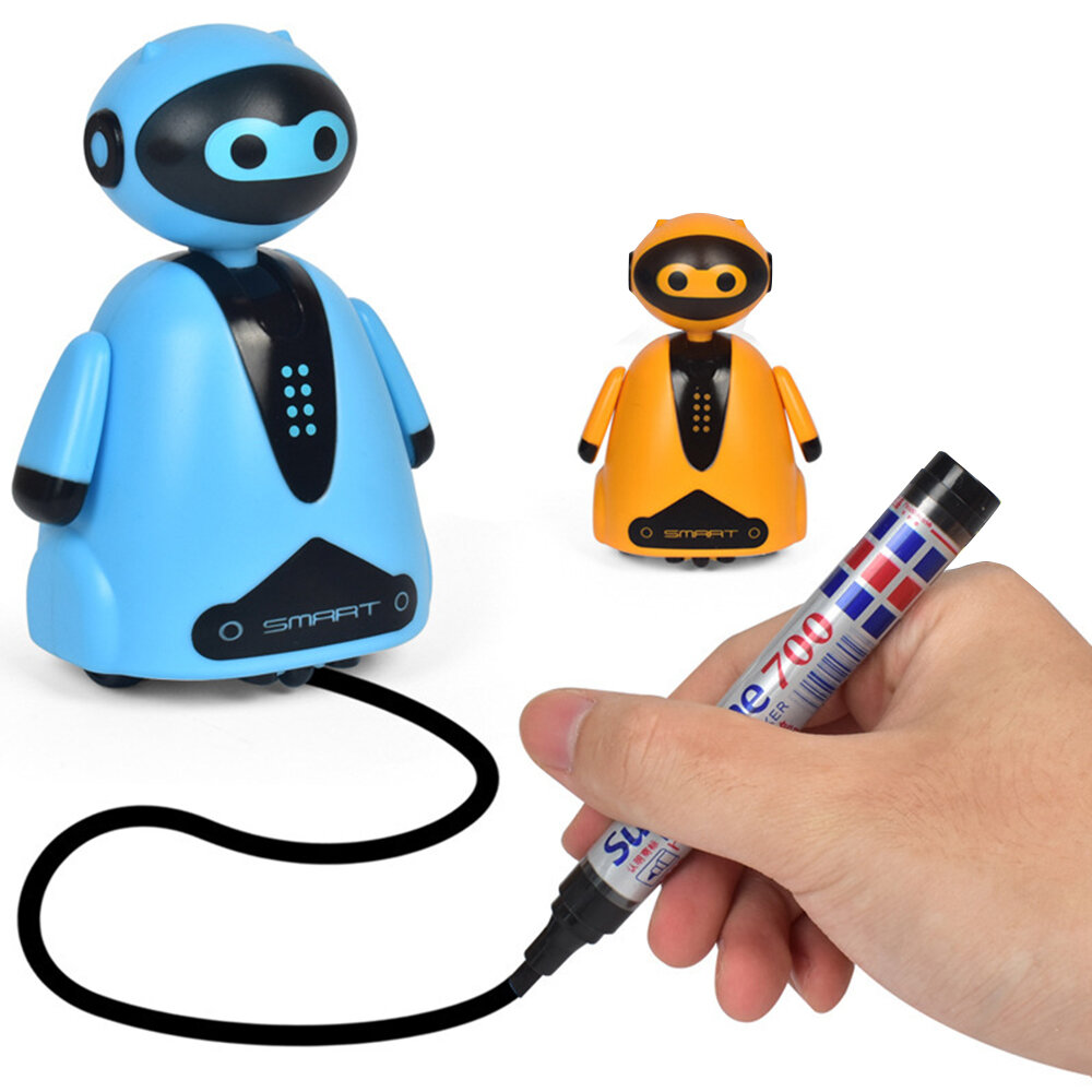 Inductive Train Pen Educational Toy Cartoon Robot penguin Follow Any Line You Draw Gift fo Kid Baby Toddle Playing Game