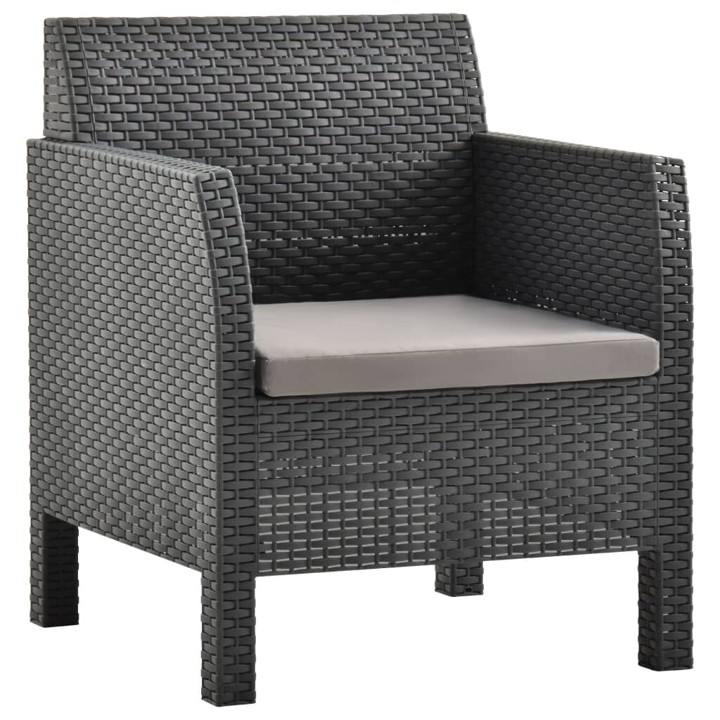 Garden Chair with Cushion PP Anthracite