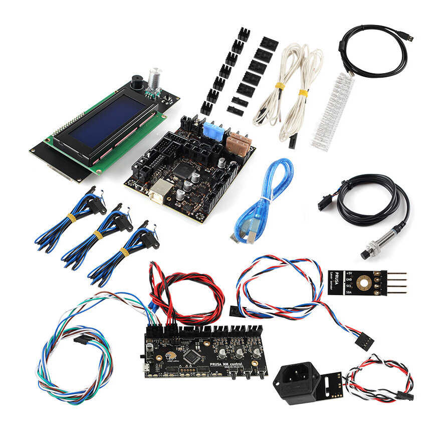 

Einsy Rambo 1.1b Mainboard+PC MMU2.0 Board+Filament Sensor+Power Socket+2004 LCD Display+PINDA V2 Kit for 3D Printer Par