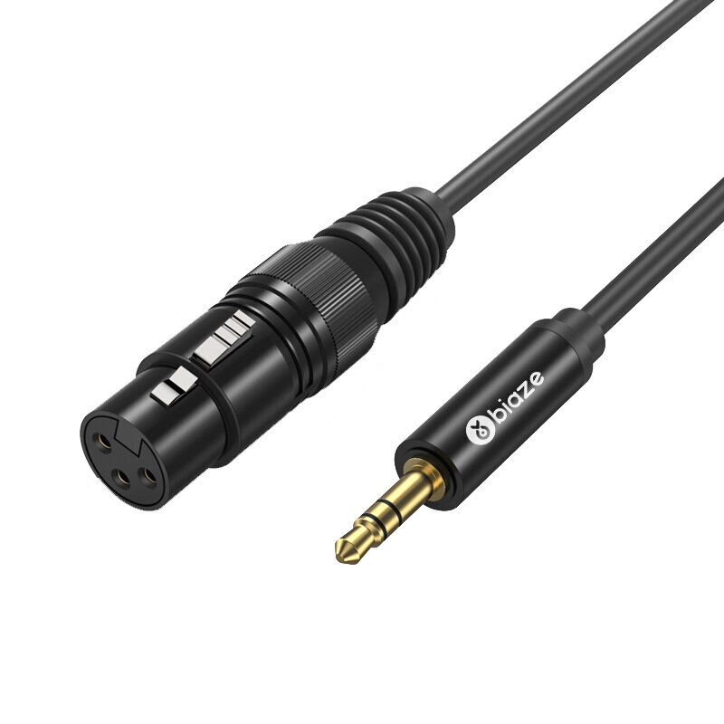 BIAZE HX27 3,5 mm naar kanon audiokabel draadloze capaciteit mannelijk naar vrouwelijk microfoon aud