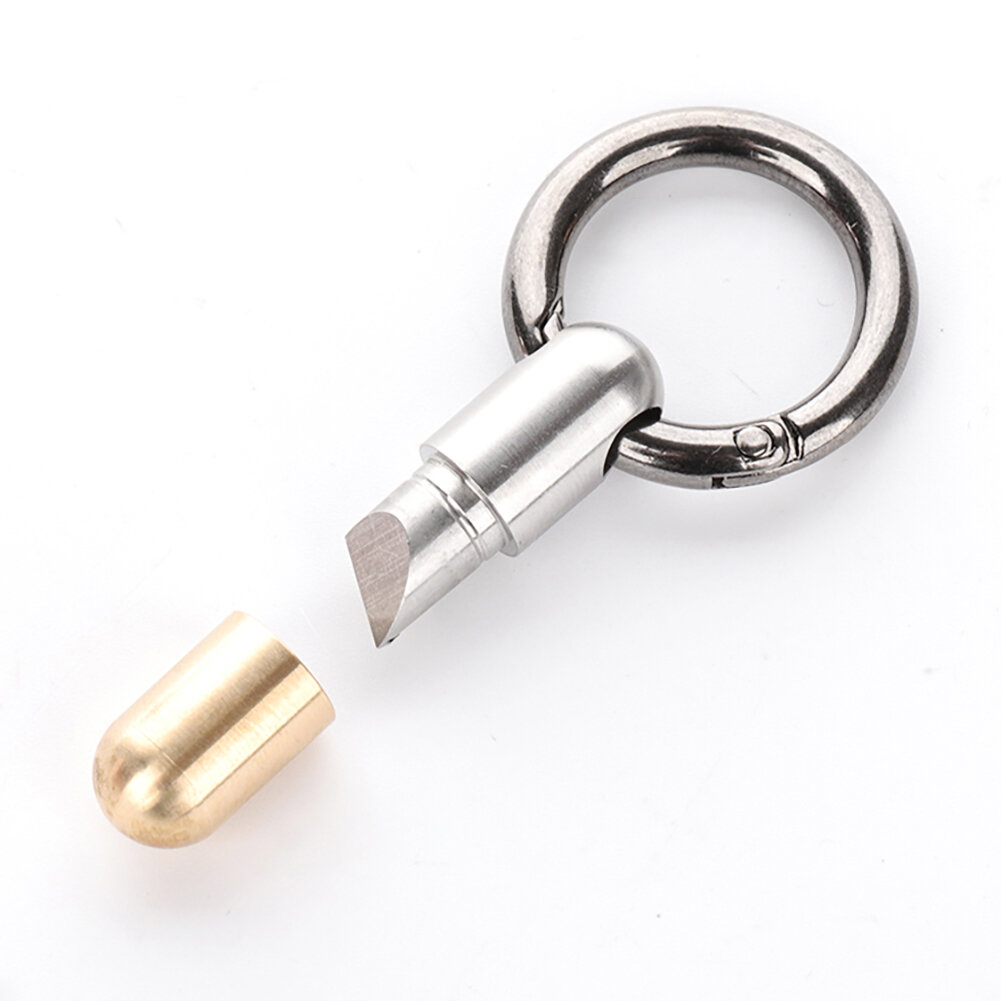 

2PCS Stainless Steel Mini EDC Keychain Blade Outoor Emergency Micro Capsule Paper Cutter Tool