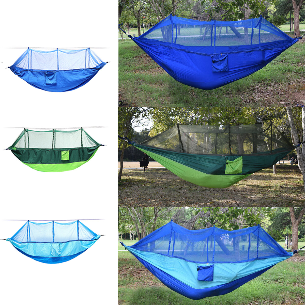 Outdoor Portable 2 People Double Hammock Camping Namiot Wiszący Huśtawka z moskitierą
