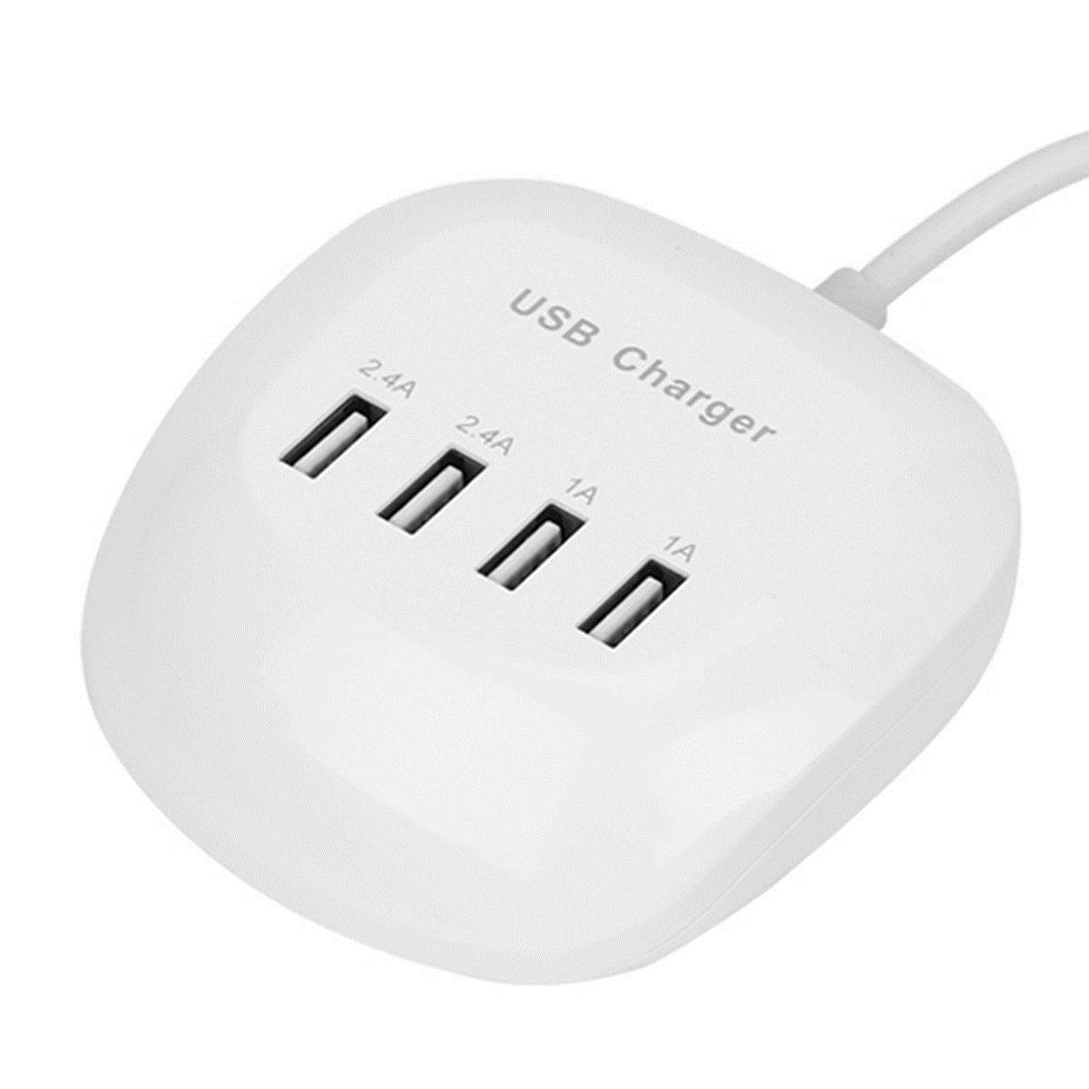 4-poorts USB-lader 1A / 2.4A snelladerstation Home Travel stopcontact US / EU-stekker