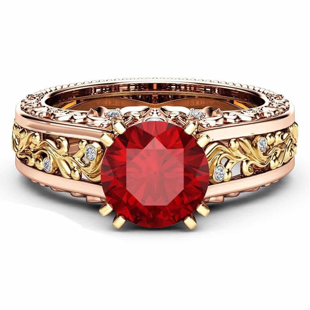 Elegante Rose goud patroon Hollow koperen Zircon Ring Valentijnsdag cadeau voor vrouwen