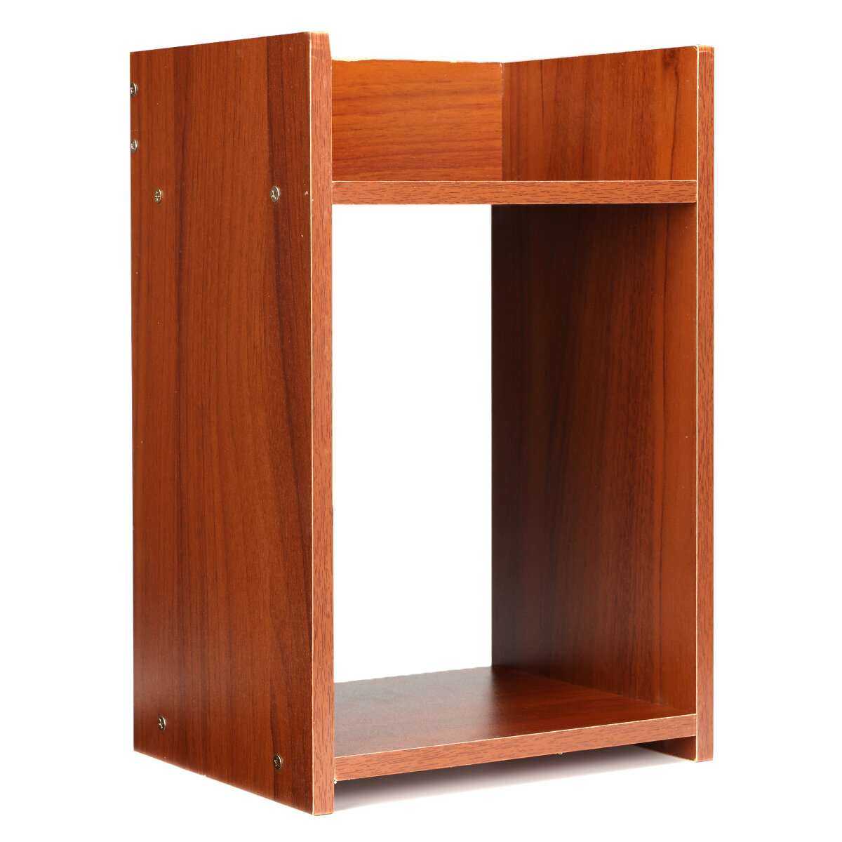 Multifunctional 2-Layer Wooden Storage Rack Book Display Shelves Desktop Receiver Organizer