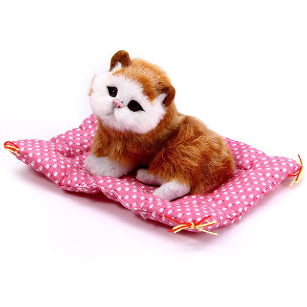 Children Simulation Animal Doll Plush Sleeping Cats Toy Sound Kids Toy Stuffed Toys