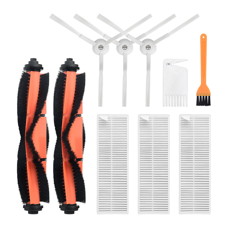 10pcs Replacements for Xiaomi Mijia G1 Vacuum Cleaner Parts Accessories Main Brush*2 Side Brushes*3 