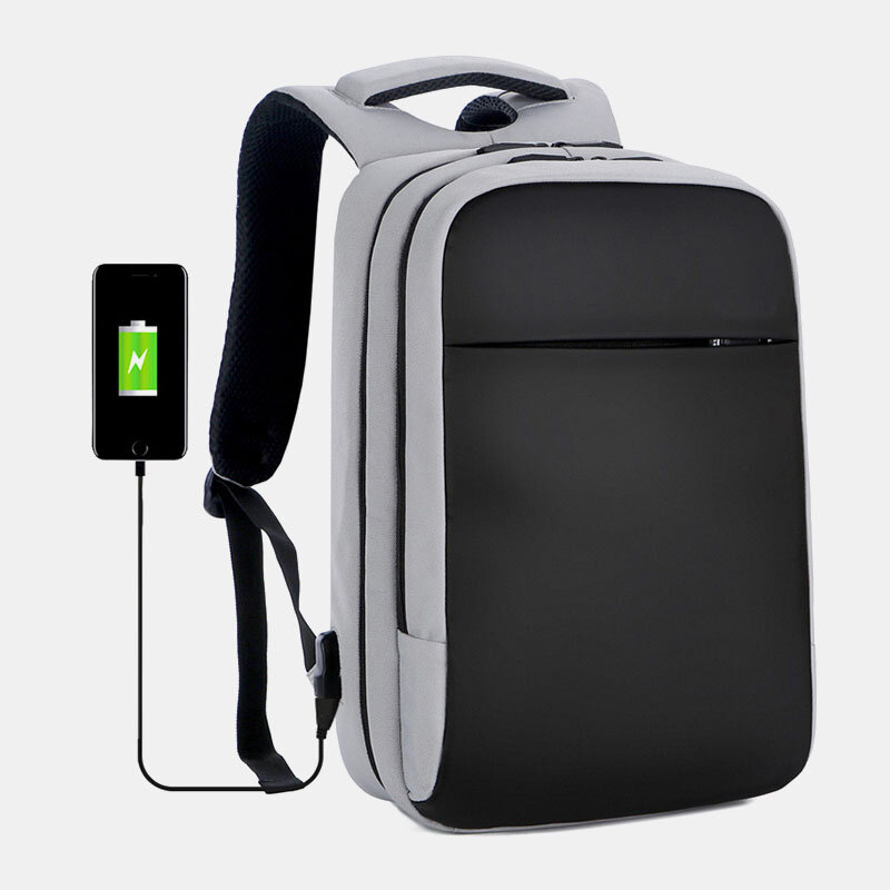 

Мужская полиэстер 15,6 дюймов USB зарядка Водонепроницаемы Бизнес ноутбук Сумка рюкзак