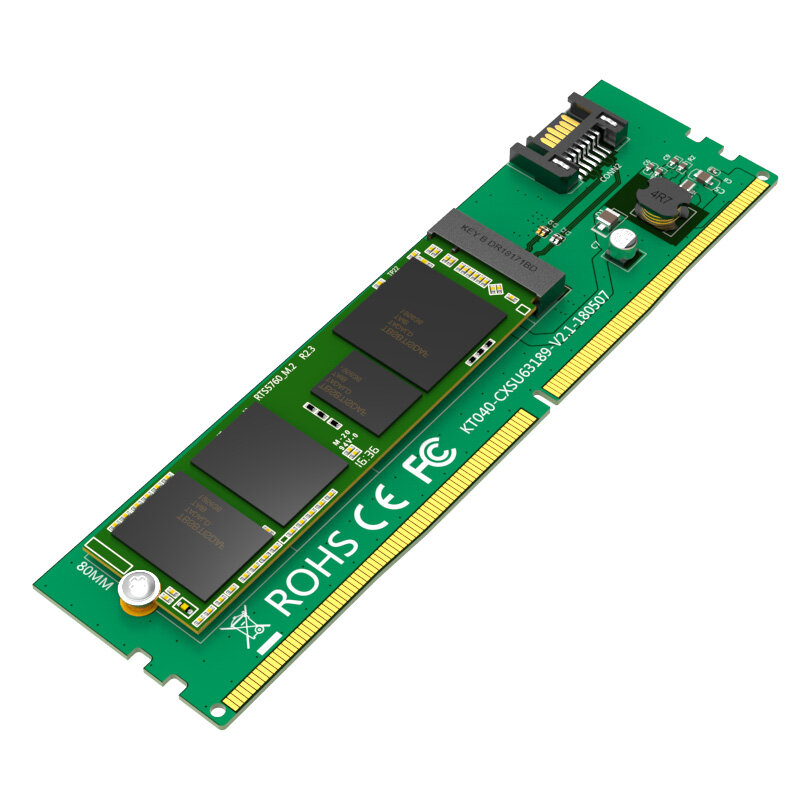 Maiwo KT040 M.2ソリッドステートドライブ-SATA DDR4電源カードアダプターカードコンバーターデスクトップPC用