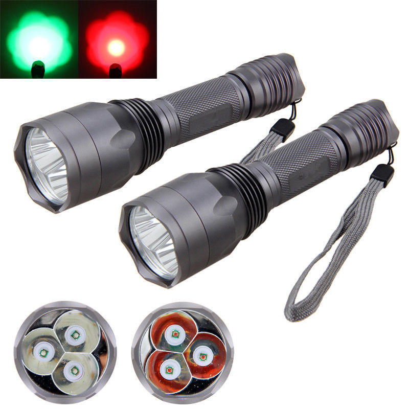 XANES C10 3xT6 960LM Red Light / Green Light Functional Hunting Searching Flashlight