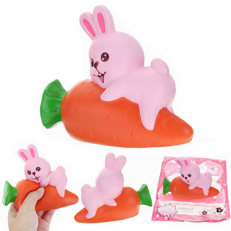 YunXin Squishy Rabbit Bunny Holding Wortel 13cm Slow Rising With Packaging Collection Decor Toy
