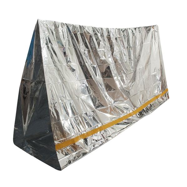Coperta parasole alluminata di emergenza Isolamento di primo soccorso Per dormire Borsa All'aperto campeggio Sopravvivenza 100 x 200 cm