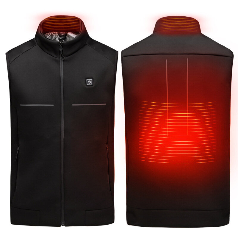 TENGOO 2 Areas Heated Vest Men Women Electric Heated Jacket Thermal Vest 3 Gear Adjustable Winter Warm Coat Vest