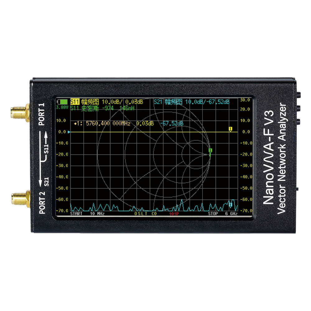 NanoVNA-F V3 4.3 inch LCD 1M-6GHz Vector Network Analyzer, Shortwave Analyzer MF HF VHF UHF Talent Nanovna-F Antenna Ana
