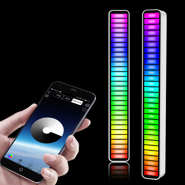 Στα 6.73 € χαμηλότερη τιμή ως σήμερα από αποθήκη Κίνας | RGB Pickup Lights Sound Control LED Light Smart App Control Color Rhythm Ambient Lamp For Car/Game Computer Desktop Decorative Light