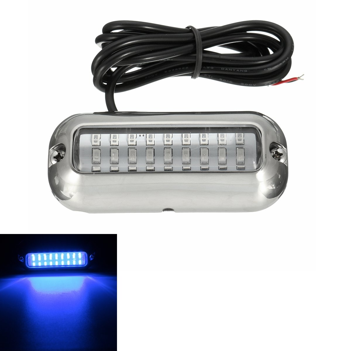 3.5inch Blauw 27 Led 316SS Cover 50W 74Lm Onder Water Pontoon Waterdicht Boot Transom Lights