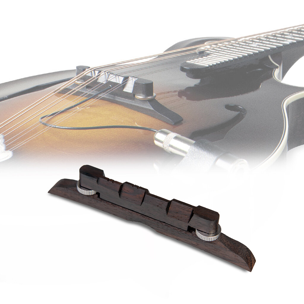 NAOMI Adjustable Mandolin Bridge Rosewood Bridge With Two Steel Wheels String Instrument Accessories