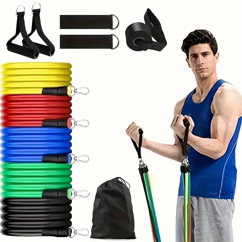 best price,11pcs,tpe,resistance,bands,pull,rope,set,100lbs,discount
