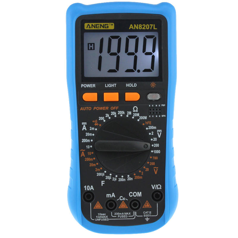 

ANENG AN8207L Digital Multimeter 2000 Counts AC/DC Current Voltage Resistace Frequency Capacitance Tester Diode & Sound