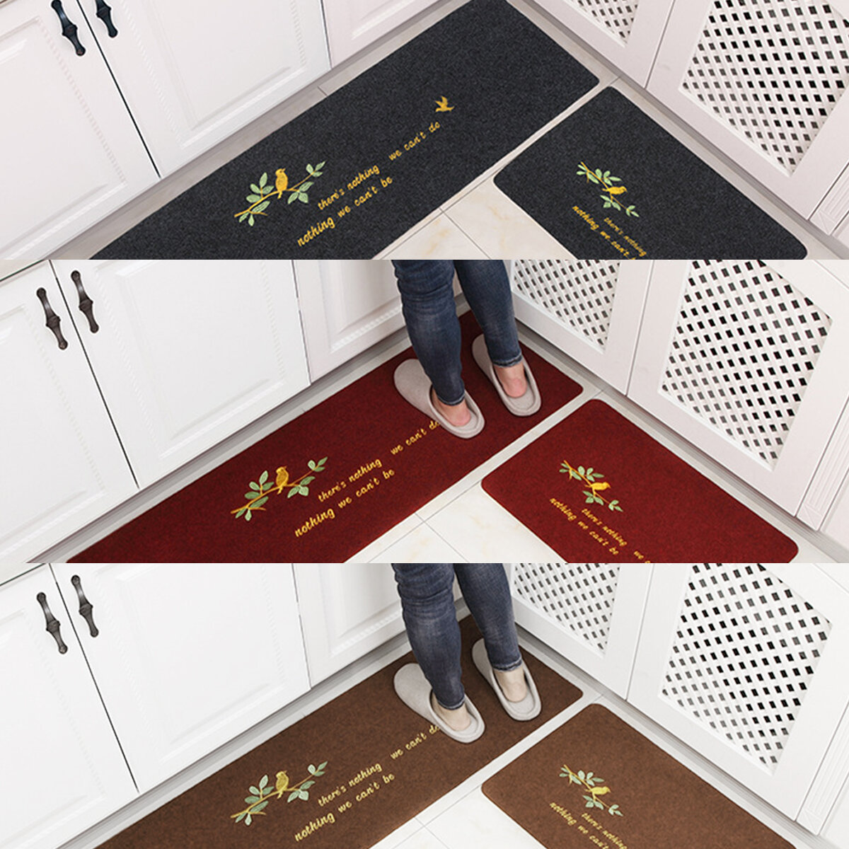 Modern Minimalist Absorbent Floor Mat Non-slip Polyester Rectangular Door Mat For Living Roon Bedroo