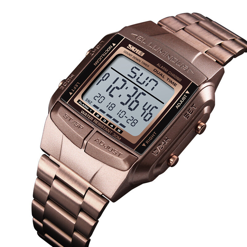 

SKMEI Multifunctional Luminous Display Calendar Stopwatch Alarm Clock 3ATM Waterproof Men Digital Watch