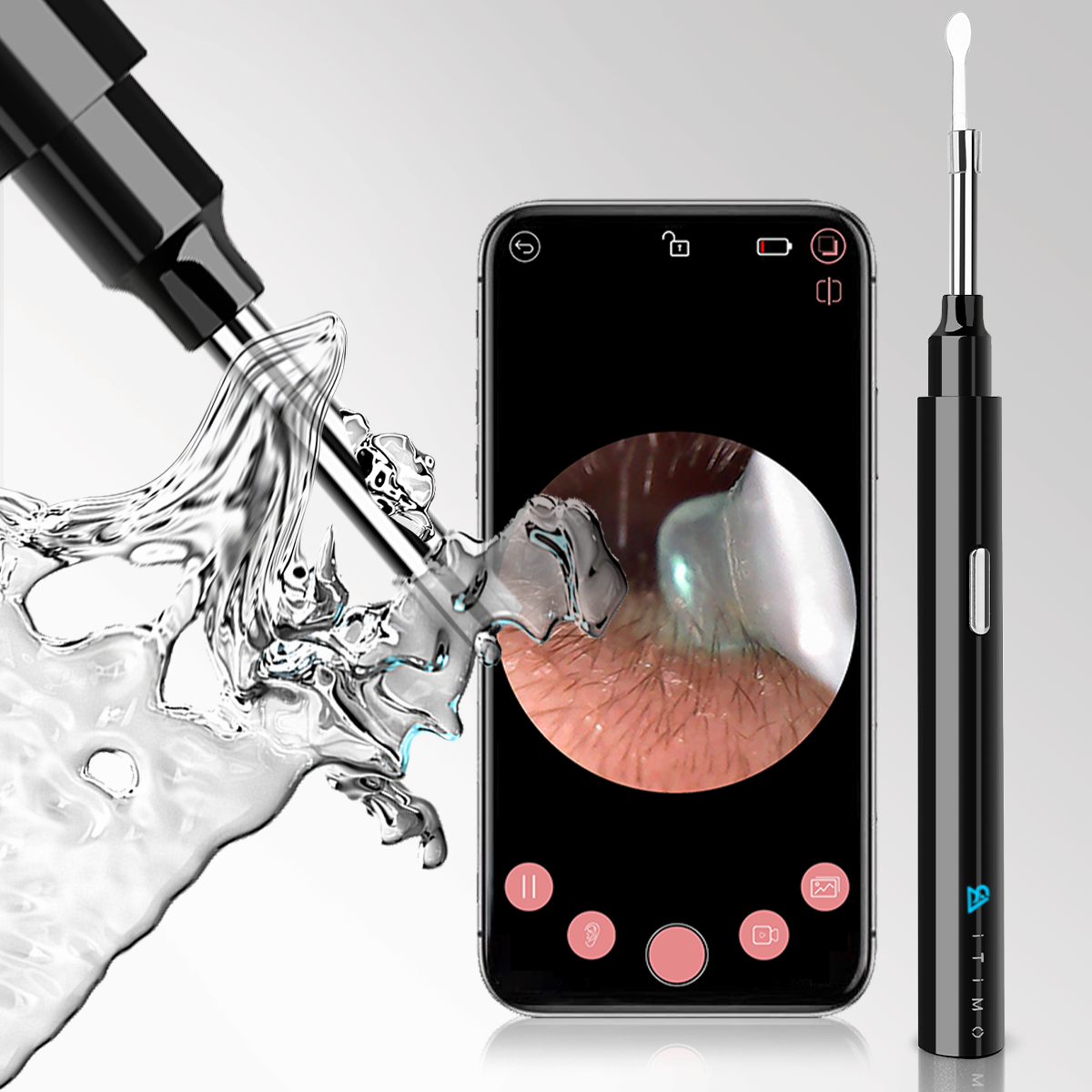 OUTERDO Smart Visible Earpick Rechargeable 200W Pixel IP67 Waterproof Lens Ear Spoon Earwax Remover Cleaner