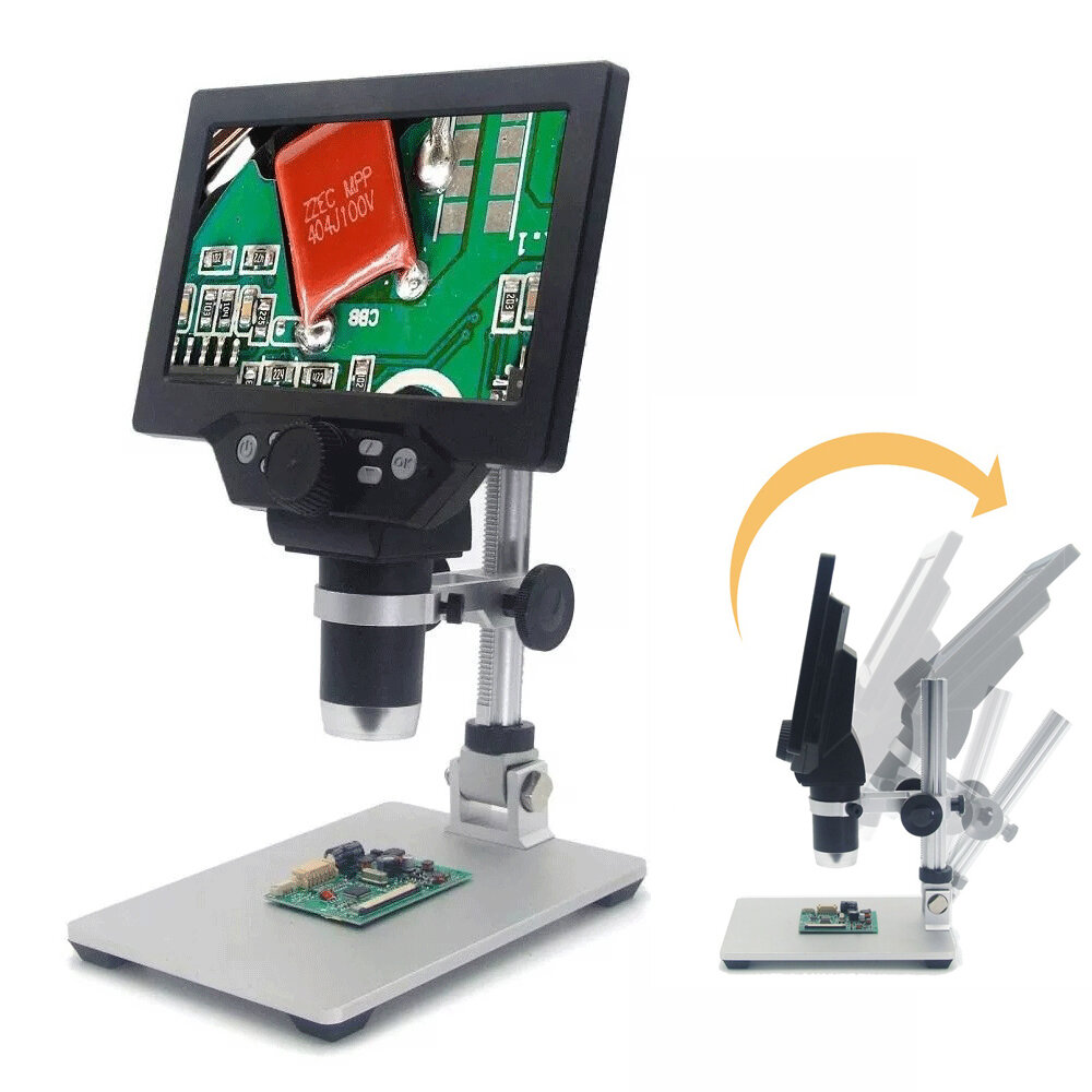 Microscope numérique MUSTOOL G1200 12MP grand écran couleur 7 pouces grande base LCD affichage 1-1200X continu