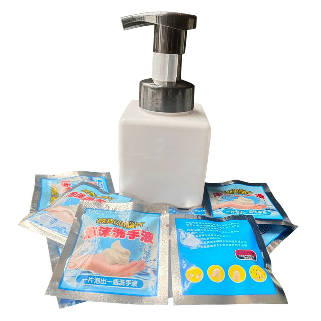 10 PCS Effervescent Tablets With Soap Dispenser Bottle Germicidal Antibacterial Hand Sanitizer Tablets Lashes Cleanser S