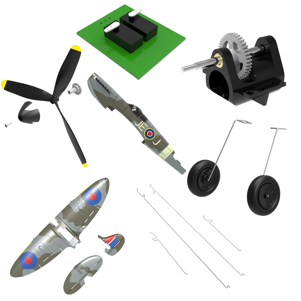 Original Eachine Spitfire 400mm Mini Airplane RC Spare Parts Accessories Propeller Receiver Landing 