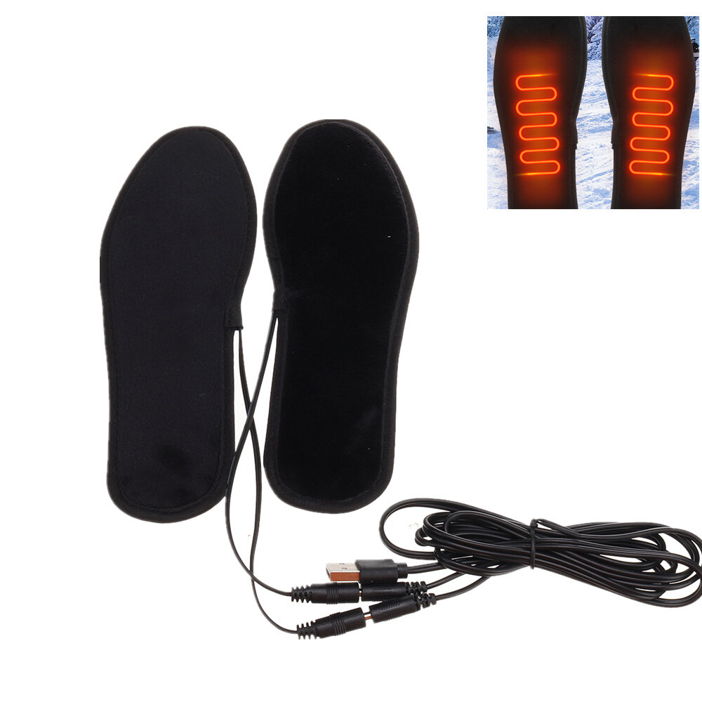 USB Electric Powered Heated Shoe Insoles Film Heater Feet Warm Foot Socks Pads For Camping Mountaine