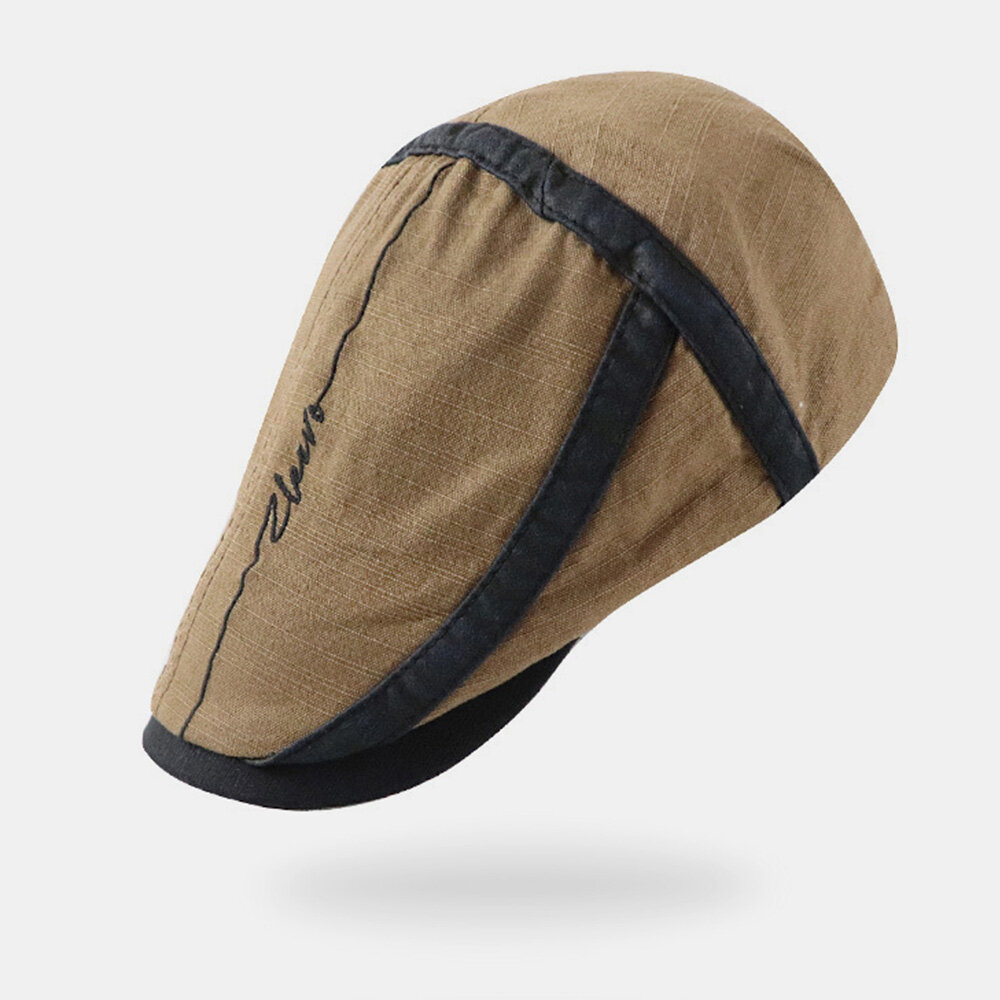 

Men Distressed Short Brim Beret Flat Cap Casual Sunshade Adjustable Newsboy Hat