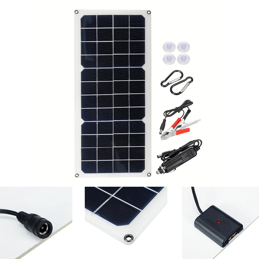 16V 10W 1.2A 420x190x2.5mm Monocrystalline Semi flexible Solar Panel Set with Rear Junction Box Support Single USB Port