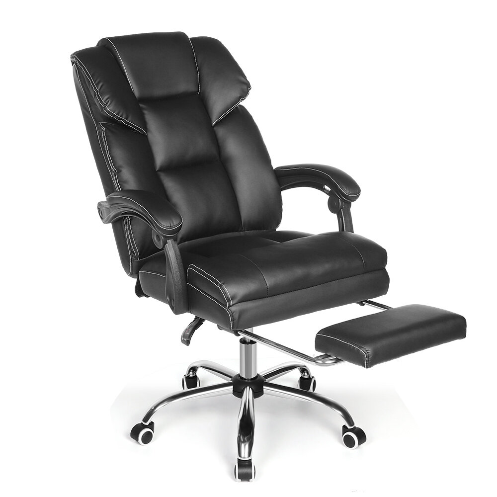 BlitzWolf® BW-OC1 bureaustoel Ergonomisch ontwerp met 150° verstelbare brede zitting Intrekbare voetsteun Lumbaal kussen van PU-materiaal